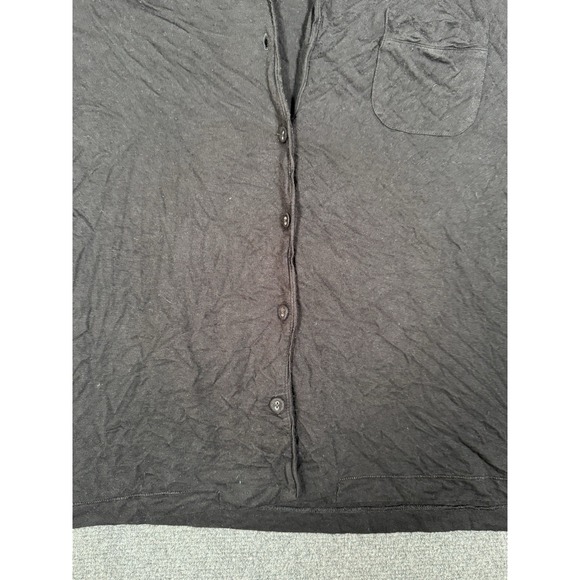 Skims Womens Black Long Sleeve Collared Button Front Pajama Top Size Medium - Picture 6 of 11